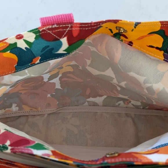 Holiday Fair Multicolor Floral Tote Travel Shopping Handbag - Picture 5 of 15